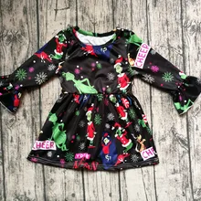 Платье для малышей, Рождественская одежда для детей, милое детское платье из молочного шелка с принтом для девочек