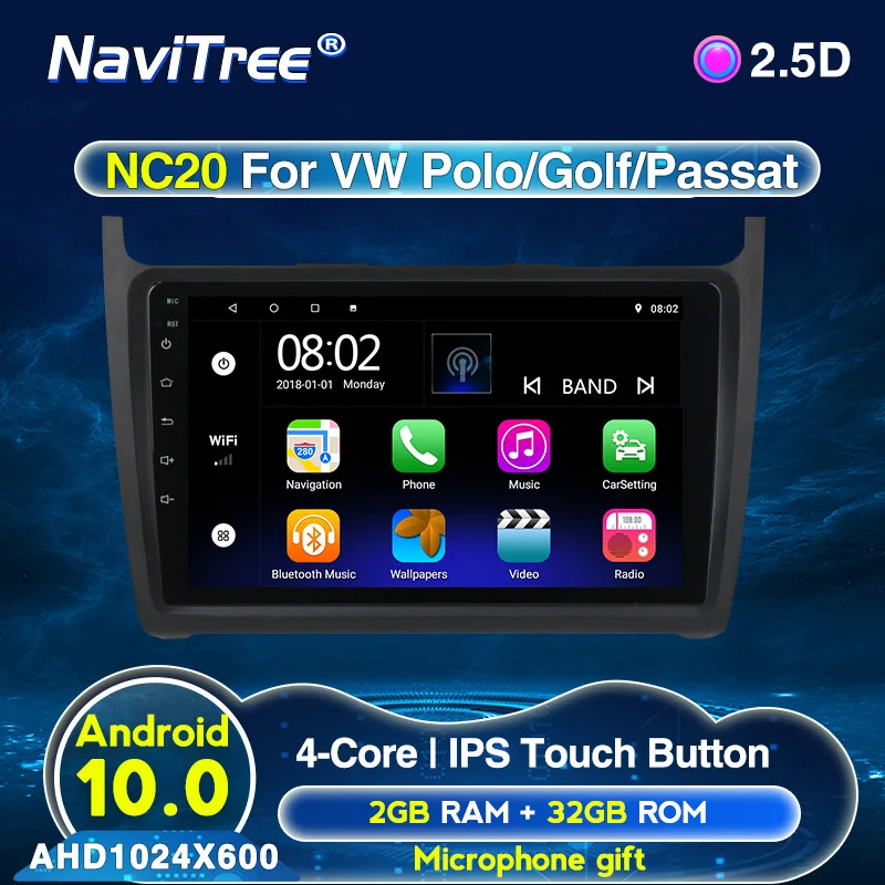 9 дюймов IPS Android 2G + 32G автомобильное радио мультимедиа для VW/Volkswagen/POLO Sedan/Golf/ Passat 2008