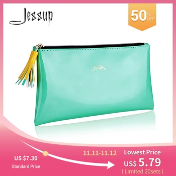 

Jessup Cosmetics Bag Neo Mint PU Lether Set Women Makeup Accessories Tools Travel Beauty Make up Brushes Bags