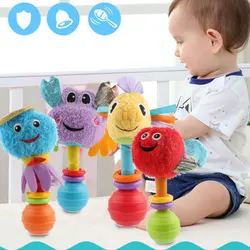 Jouets en peluche pour bébés de 0 à 12 mois, animaux colorés, clochette, hochets, jouets en peluche doux pour enfants 