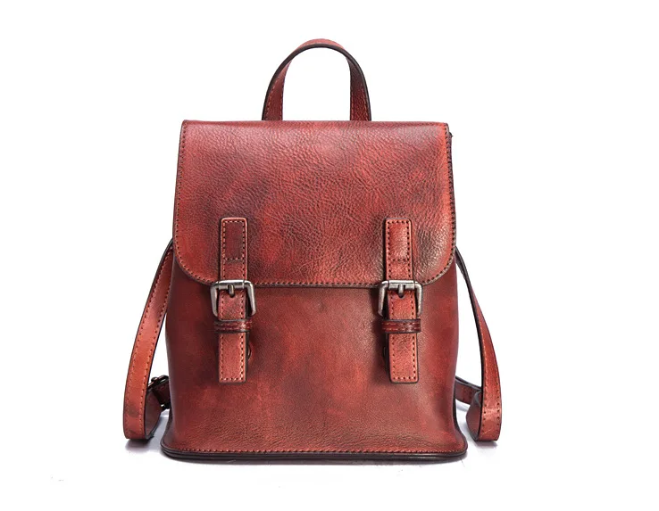 Women's Backpack Real Cowhide Bookbag Female Shoulder Bags High Quality Genuine Leather Casual Backpacks Student Bag School Bag