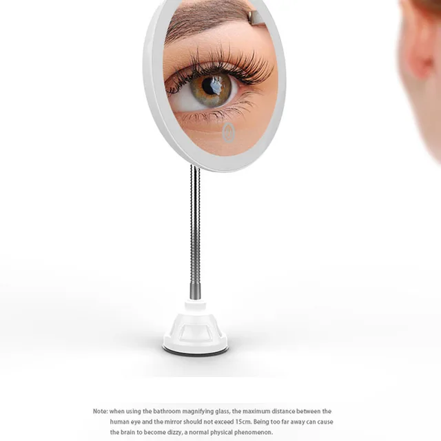 $US $35.53  Hot sale LED bathroom vanity mirror 5X magnification function powerful suction cup with light two c