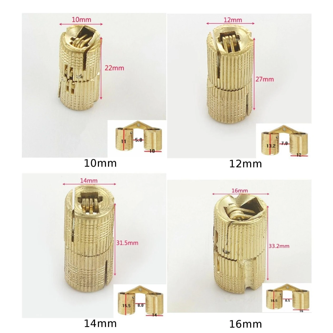 Pure Copper Invisible Concealed Gift Box Cabinet Doors Hinge Accessory Kit