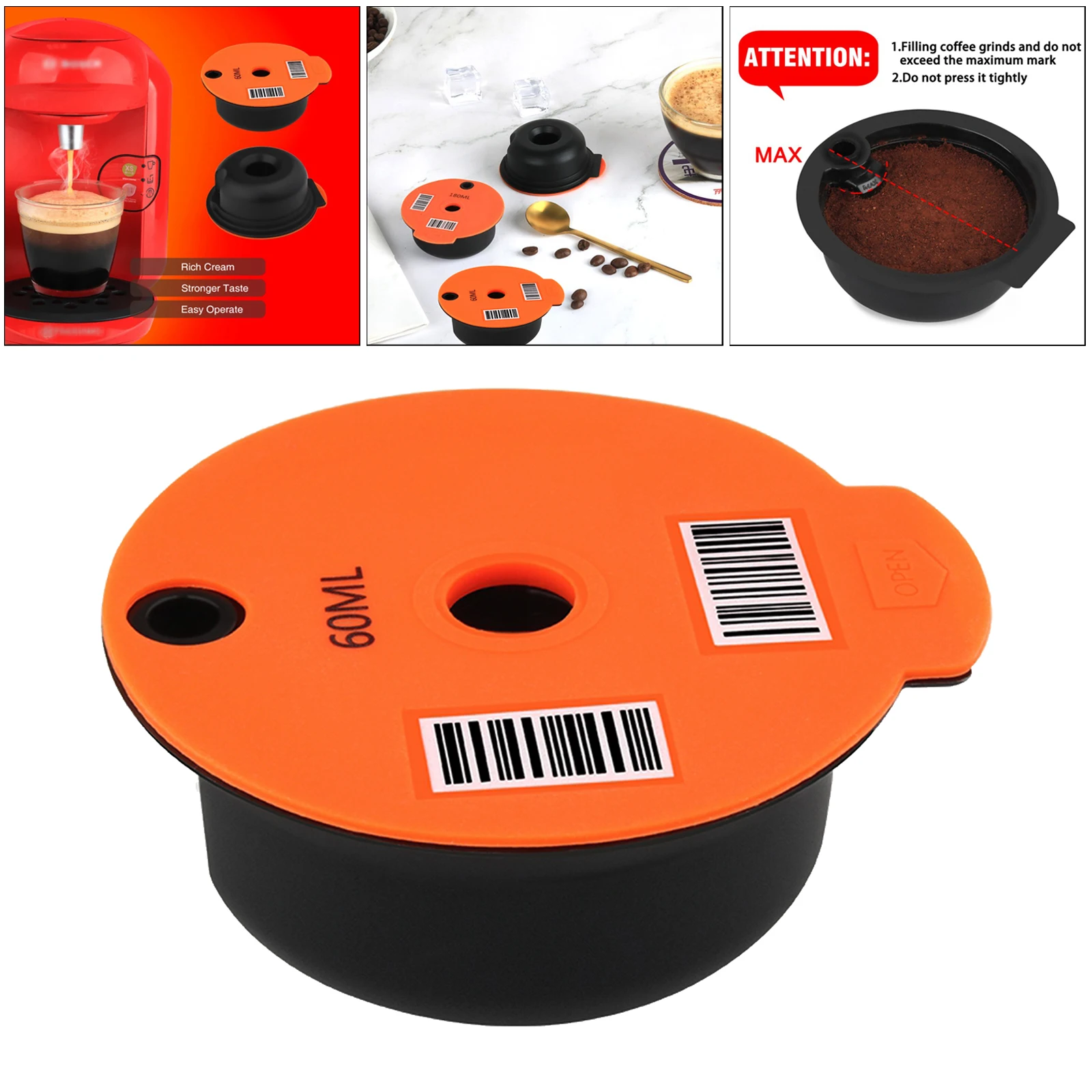 Refillable PP Coffee Capsule Pod for Bosch Tassimo Stainless Steel Mesh Refillable Reusable Coffee Filter Cups Coffee Make Refillable PP Coffee Capsule Pod for Bosch Tassimo Stainless Steel Mesh Refillable Reusable Coffee Filter Cups Coffee Make