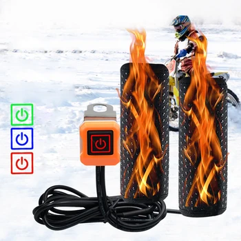 

Universal Heated Grips 12V Motorcycle Heated Steering Wheel Heating Handle Kit Insert Handlebar Pad For Motorcycle Handle