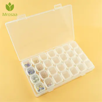 

Fashion 28 Slots Diamond Painting kits Plastic Storage Box Nail Art Rhinestone Tools Beads Storage Box Case Organizer Holder kit