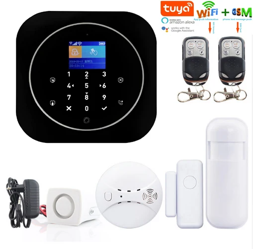 Yobang безопасности Wifi GSM домашняя охранная сигнализация IOS и Android Tuya приложение умный беспроводной датчик комплект сигнализации с детектором дыма