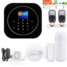 Yobang безопасности Wifi GSM домашняя охранная сигнализация IOS и Android Tuya приложение умный беспроводной датчик комплект сигнализации с детектором дыма