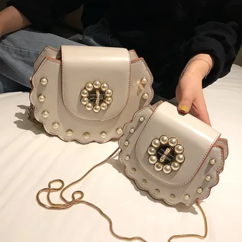 

bag female bag 2020 summer new ins fashion pearl chain wild crossbody saddle bag bag women women messenger bags