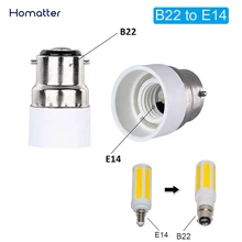 Homatter B22 To E14 Adapter Led Light Bulb Base Fireproof Material Holder Converter B22 Socket Holder Lamp Base