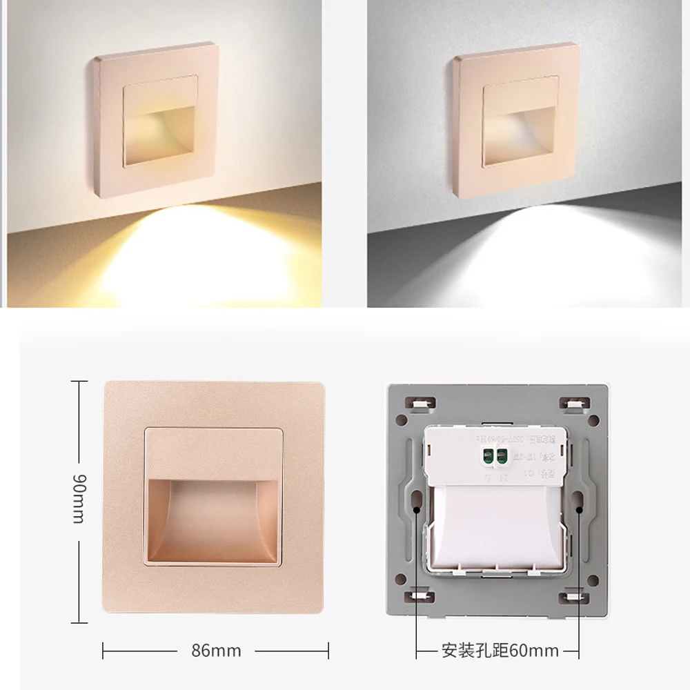 SANDIY 북유럽 벽 램프 Led 계단 조명 스위치 야간 조명 중단 된 방 장식 조명기구 욕실 발코니 단계 머리맡 램프