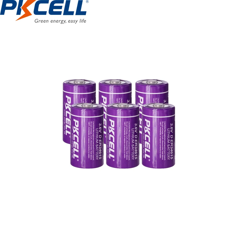 12Pcs*PKCELL D size 3.6V 19000mAH ER34615 Lithium Single Use Battery