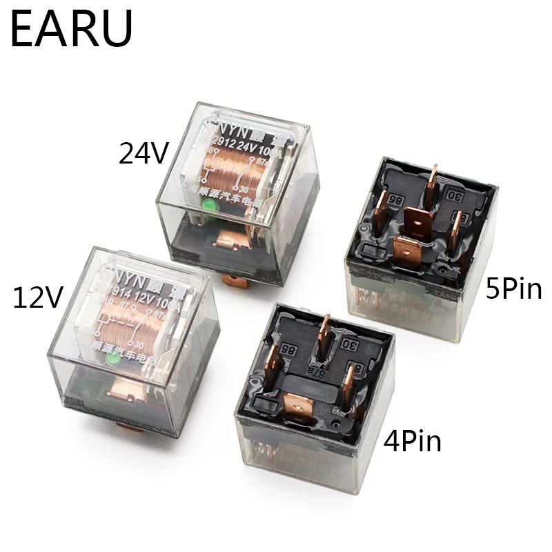 

1pcs Waterproof Automotive Relay 12V 100A 5Pin SPDT Car Control Device Car Relays DC 24V High Capacity Switching