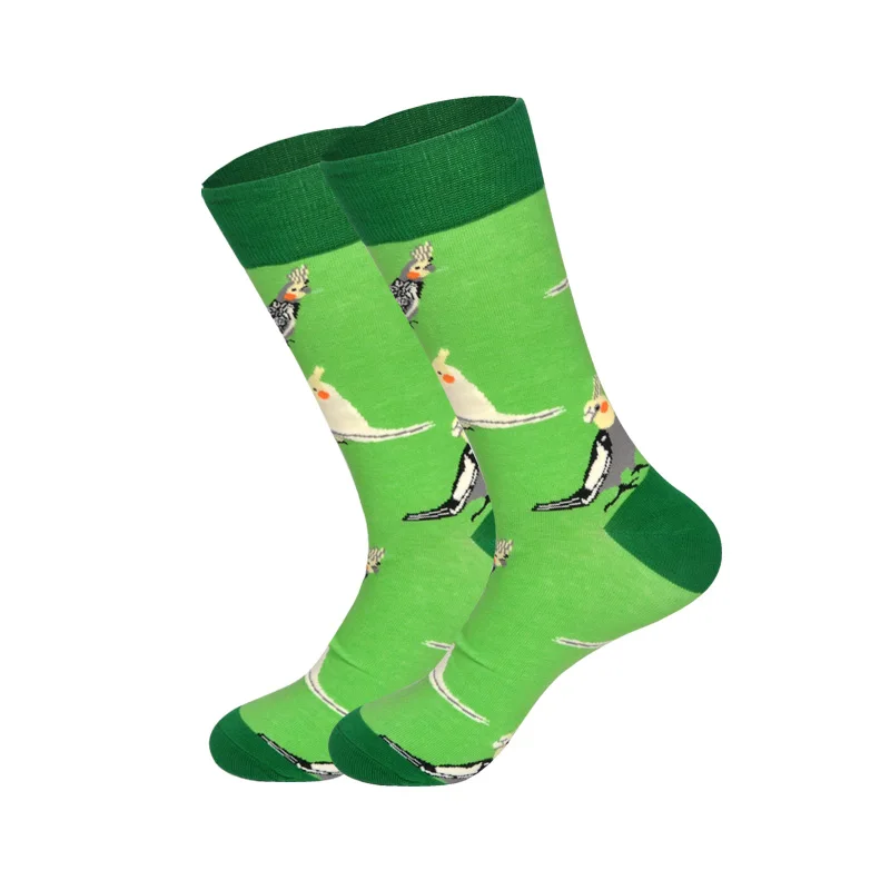 Bird 2 LIONZONE Men&Women Cotton Cartoon Animals Crocodile Dog Sheep Shark Socks Men Fashions Winter Trends Crew Socks Dropshipping - Цвет: Bird 2