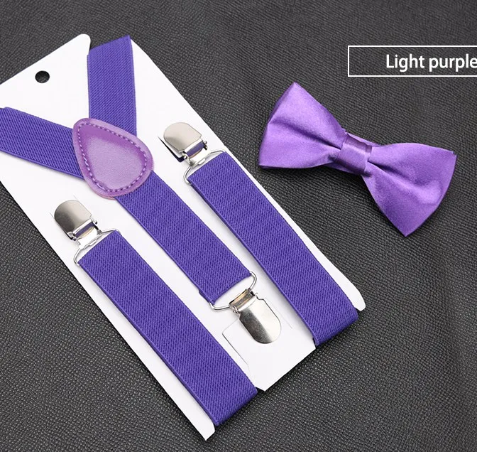 Детские подтяжки с бабочкой модные подтяжки для девочки бант регулируемый Свадебный Детский галстук для мальчиков Аксессуары Комплект галстуков - Цвет: LD-ETA18-12