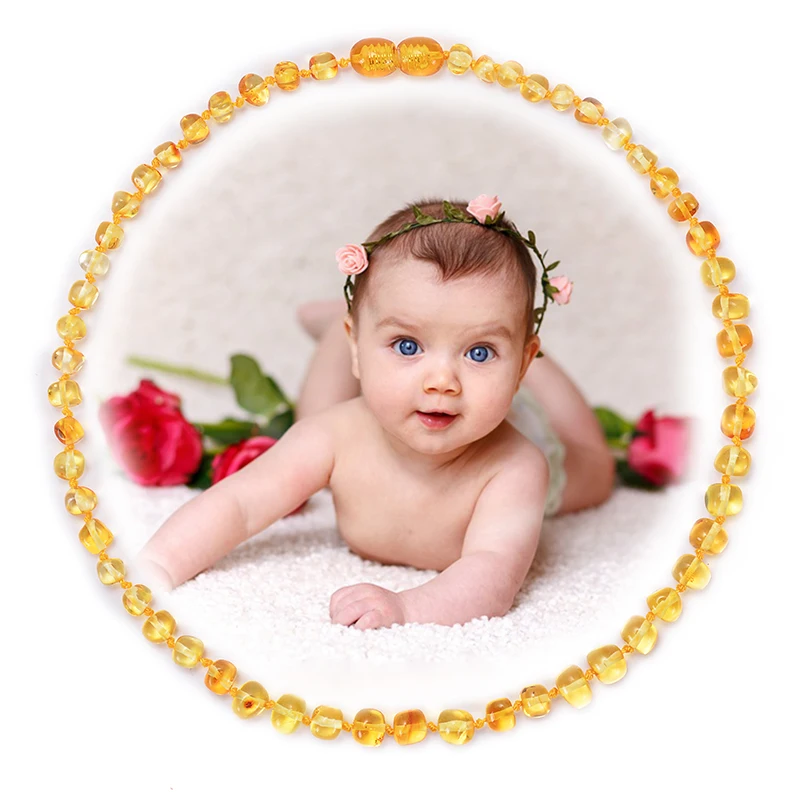 2020 Natural Baltic Teething Ambers Necklace for Baby Children Amber Necklace Handmade Original Irregular Amber Beads Jewelry