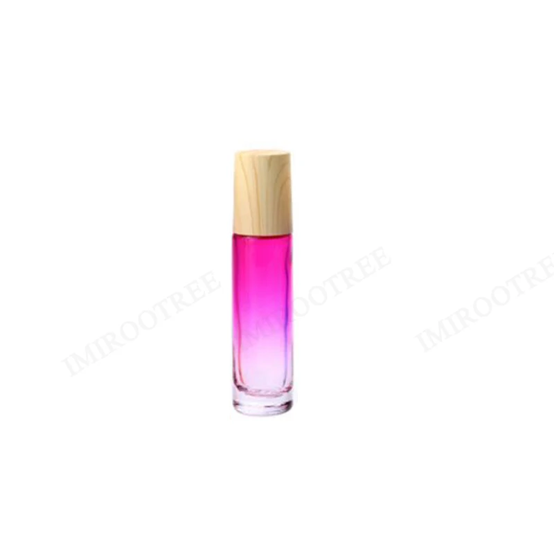 rose red 12 шт 10 мл красочный Толстый Стеклянный ролик эфирные масла флаконы для духов с бамбуковыми колпачками - Цвет: rose red