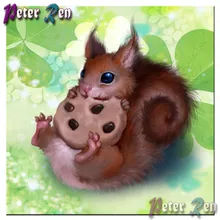 animal Diamond Painting full Square\Round Rhinestone Embroidery Mosaic Squirrel eating cake pictures Children's room decoration animal Diamond Painting full Square\Round Rhinestone Embroidery Mosaic Squirrel eating cake pictures Children's room decoration