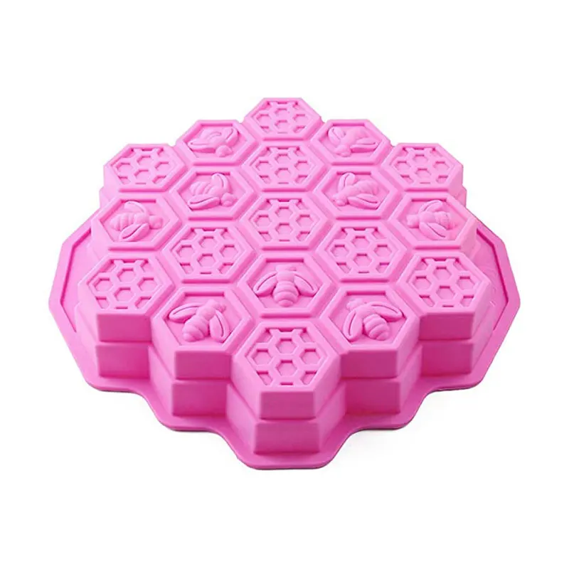 19 Cavities Honeycomb Cake Molds Silicone Soap Making Molds Pull-Apart Dessert Pan Candy Baking Cake Moulds