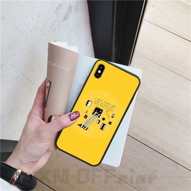 Baweite Yellow Aesthetic Art Pretty Black Soft Shell Phone Case Capa For Iphone 11 Pro Xs Max 8 7 6 6s Plus X 5 5s Se Xr Cover Half Wrapped Cases Aliexpress