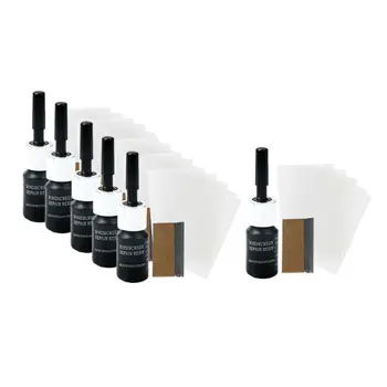 

6 Pack Repair Liquid Car Glass Nano Repair Kit Chips Cracks Resin Black