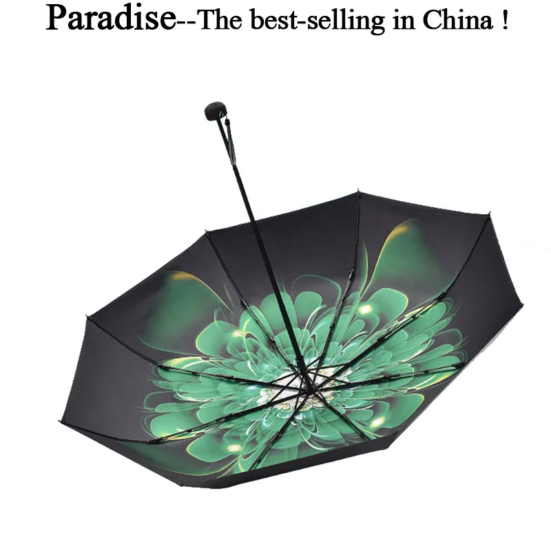

Brand Flower Umbrella Rain Women Three Folding Female Rain Tools Unique Parasol Girl Light Sun Protection Umbrellas