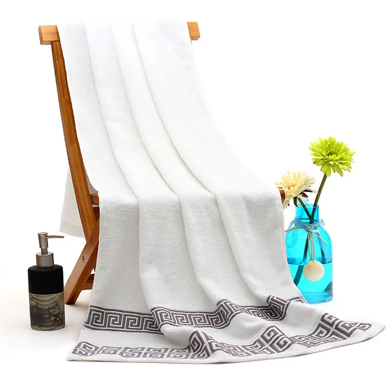 70x140 см длинное банное полотенце удобное хлопок классический стиль вышивки, взрослые и дети белый, синий, коричневый банное полотенце