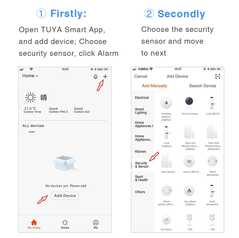 wifi detector de fumaça alarme de som tuya vida inteligente app mensagem push sensor de incêndio sistema de segurança em casa combinação smokehouse