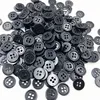 50pcs 11/15/18/20/25/30mm Black Color Overcoat Plastic Button 4 holes Craft Sewing PT251 3