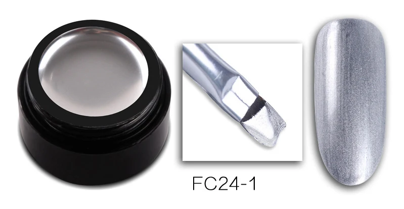 8 мл УФ-гель для ногтей металлический цветной лак краска рисунок Золото Серебро зеркало Блеск УФ-гель для маникюра - Цвет: FC24-1