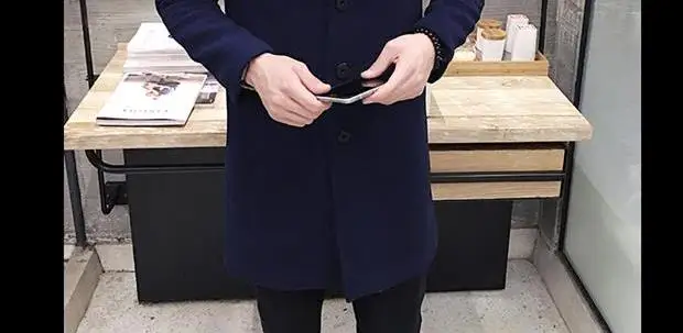 OLOEY, новинка, мужское зимнее шерстяное пальто, ветровка, однотонный цвет, длинный Тренч, мужские повседневные модные куртки, повседневная мужская верхняя одежда