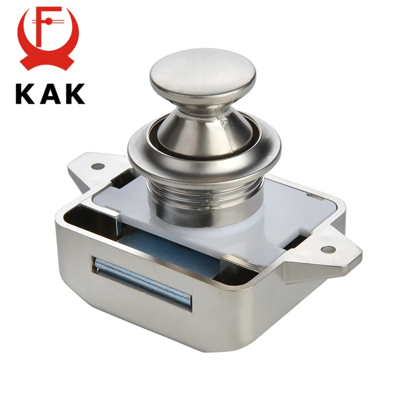 KAK 10pcs Camper Car Push Lock RV Caravan Boat Motor Home Cabinet Drawer  Latch Button Locks Furniture Door Lock Hardware