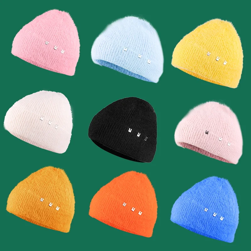 Зимняя мужская вязаная кепка с отворотами, короткая Кепка Gua Skullies Innocent, шапка, модная женская зимняя шапка с черепом, шапка с помпоном, утолщенная теплая
