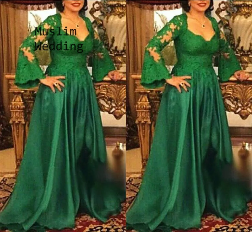 

Green Long Mother Of The Bride Dress A Line Floor Length Silk Satin Wedding Guest Dress 2020 Long Sleeve Lace Mom Party Skirts