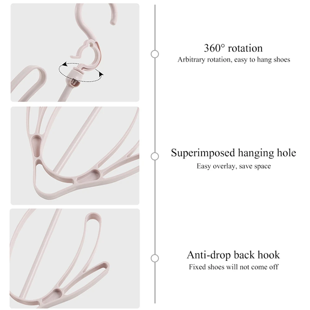 360 градусов Roating крюк вешалка для обуви пластиковый крючок для вешалки для сушки одежды полка многофункциональные тапочки подвесной крючок для обуви Органайзер