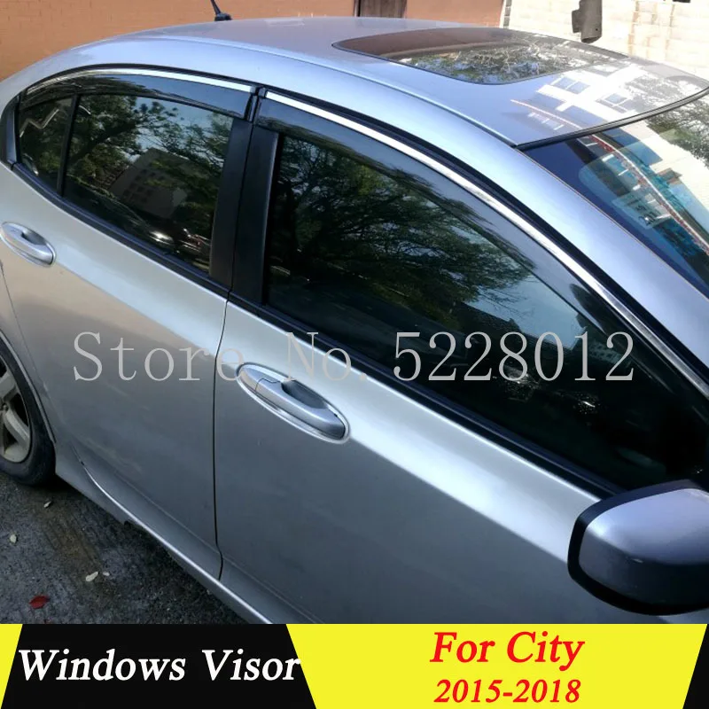 Для Honda CITY 2015 2016 2017 2018 черный Пластик оконный козырек Vent Оттенки Защита от солнца