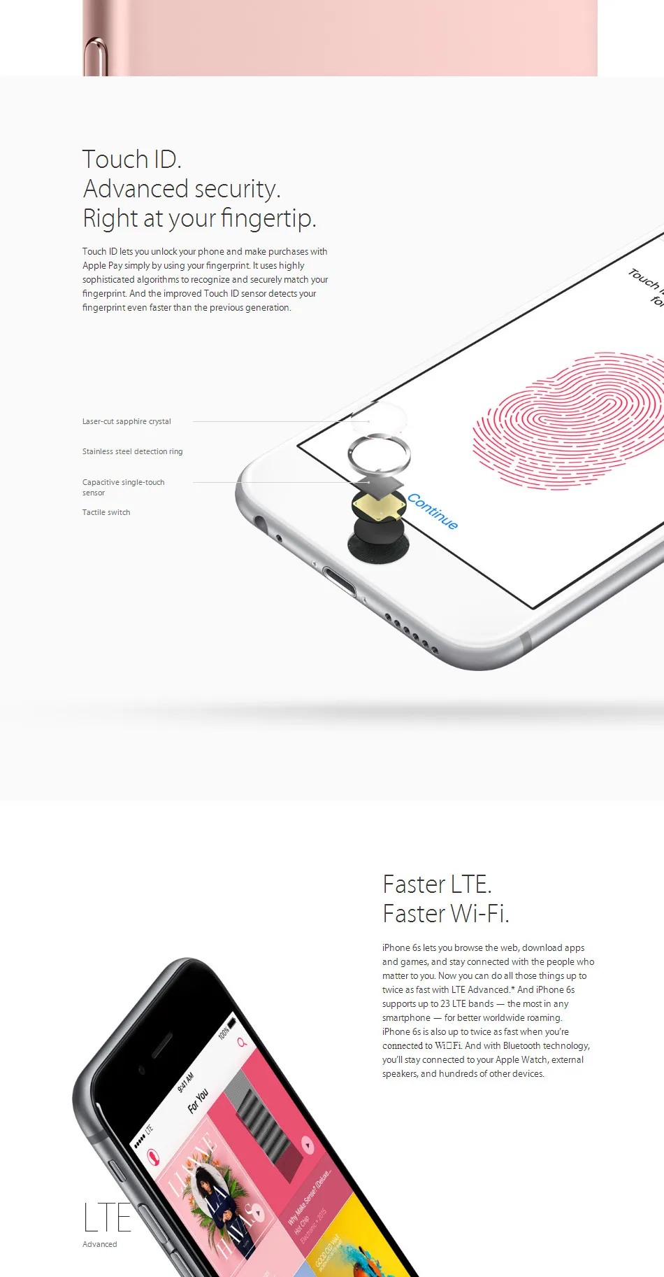 Apple iPhone 6S Plus iPhone 6S P двухъядерный 5,5 ''12MP 2G ram 16& 32& 64& 128G rom отпечаток пальца 4G LTE разблокированный мобильный телефон