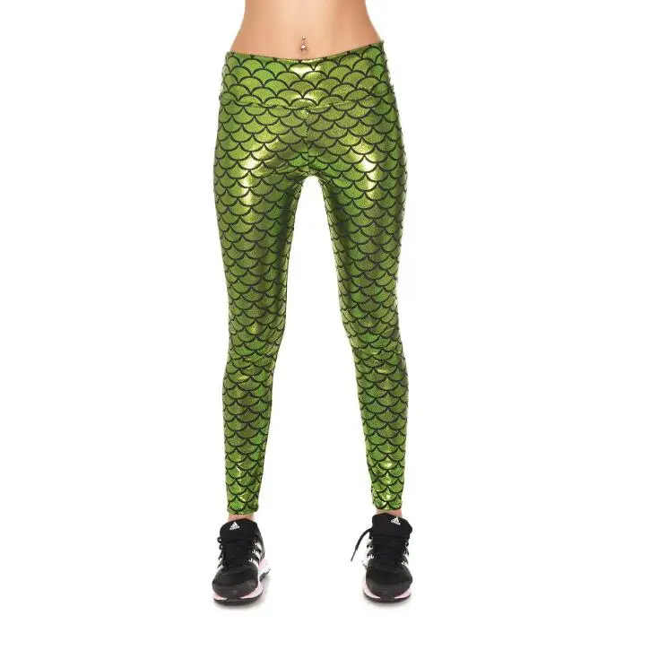 New Galaxy Mermaid Leggings Women Workout Fitness Legging Colorful Fish Scales Printed Legging Plus Size
