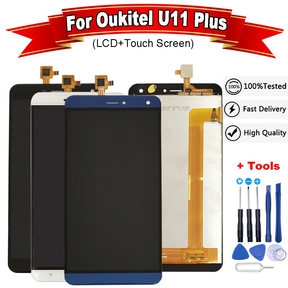 ЖК-дисплей и сенсорный экран 5 7 дюйма для Oukitel U11 Plus 100% протестированный с