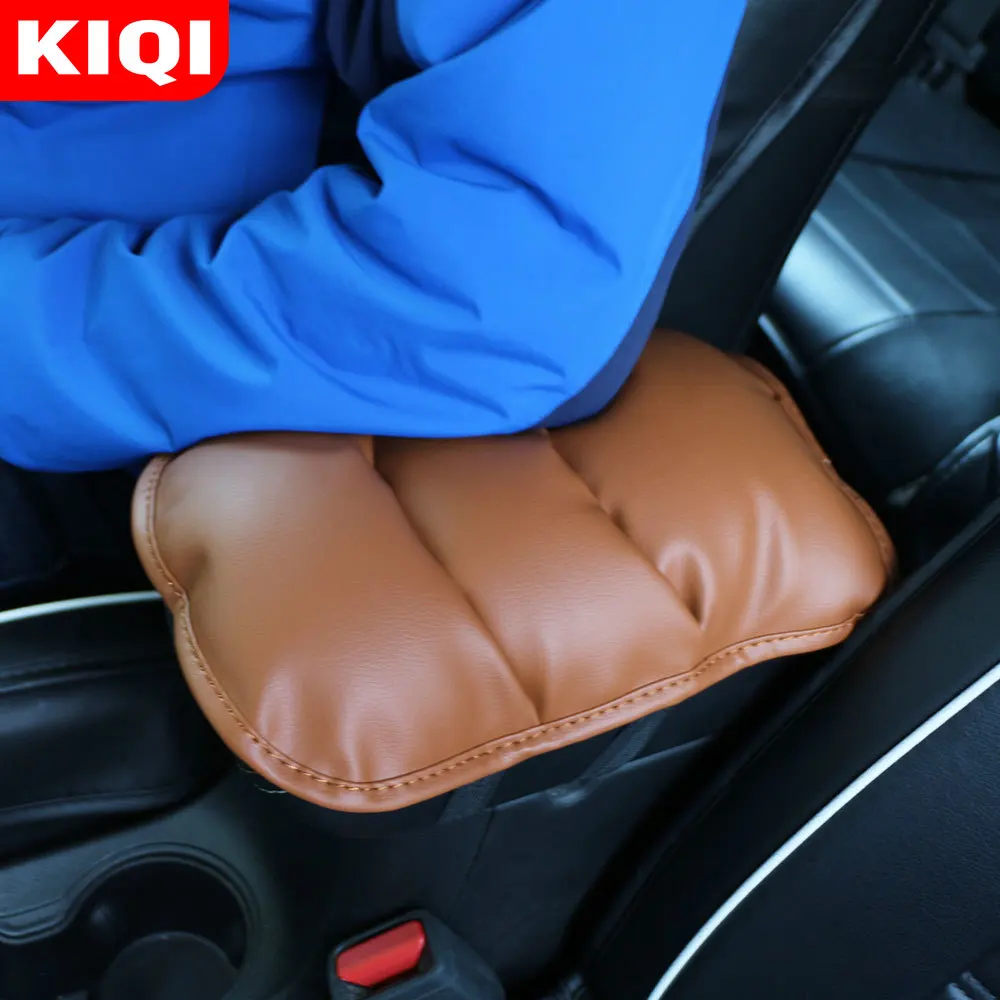 Универсальная автомобильная, из искуственной кожи Мягкий центральный подлокотник консольный ящик подушка-накладка подлокотник защитный коврик для сиденья авто аксессуары