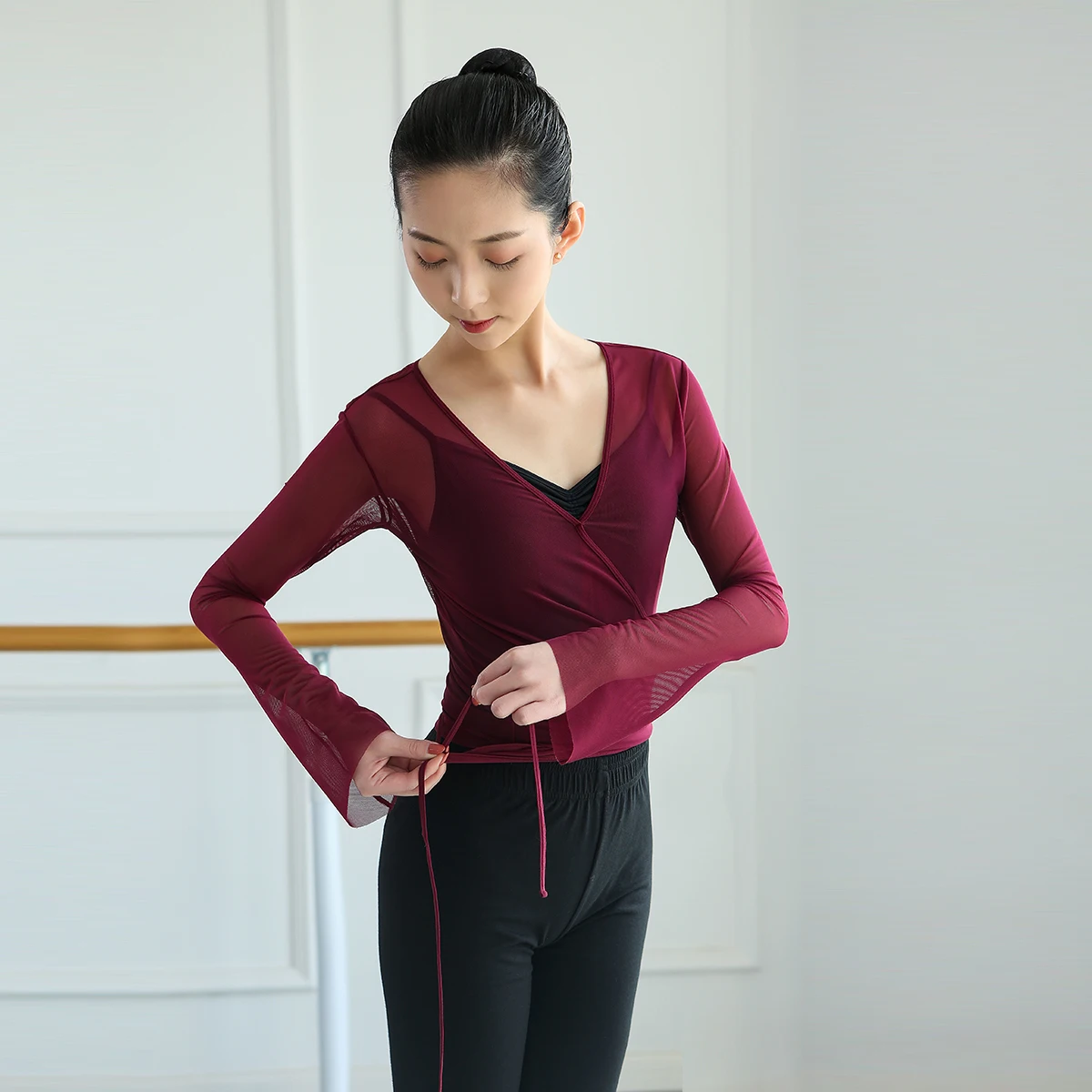 ACSUSS Kids Girls Classic Cotton Knit Wrap Tops Short Sleeve Ballet Dance Cardigan Dancing Dress Crop Tops Sweaters 