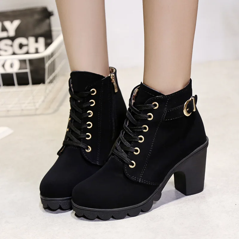 

Hot Women Shoes Warm Women Boots Ankle Boots For Women Winter Boots Female Winter Shoes High Heels Booties Women's Boots