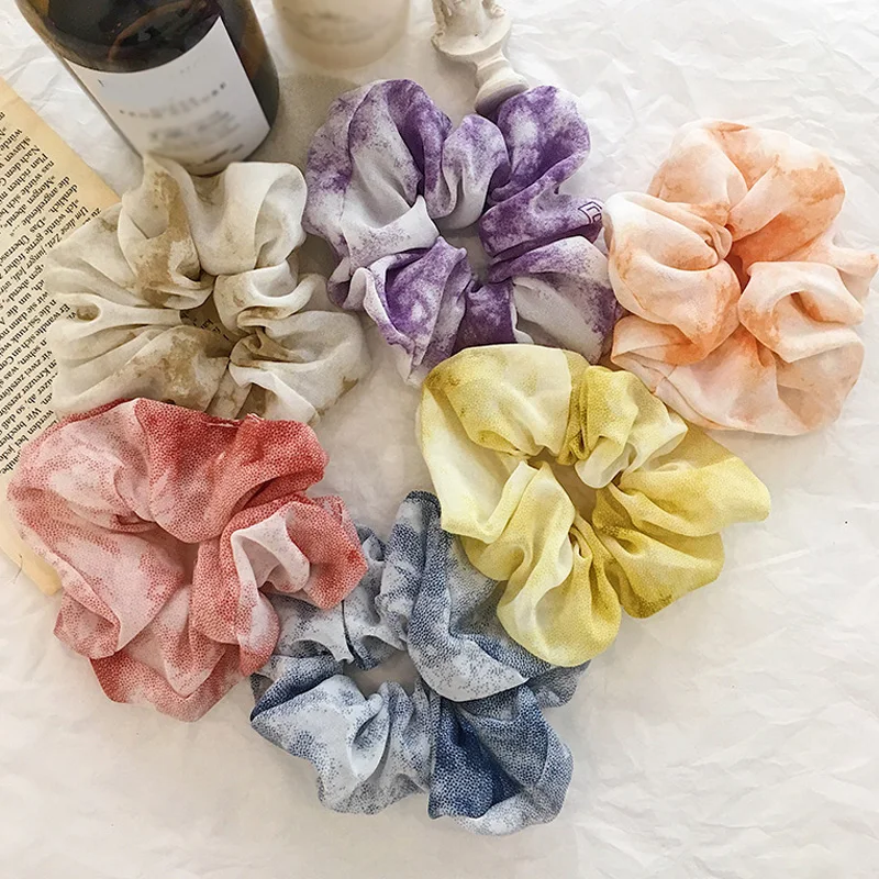 

Women Hair Accessories Gradient color Hair Tie Scrunchies Chiffon Ponytail Holders Scrunchie Hair Rope Headwear for Women girls