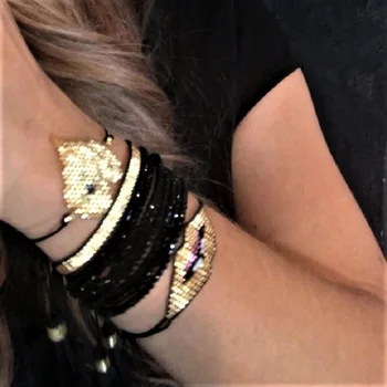 

SHINUSBOHO2020 New Lady Bracelet Miyuki Heart Bracelet Mexican Jewelry Golden Lips Puseras Mujer Moda Armband Accesorios
