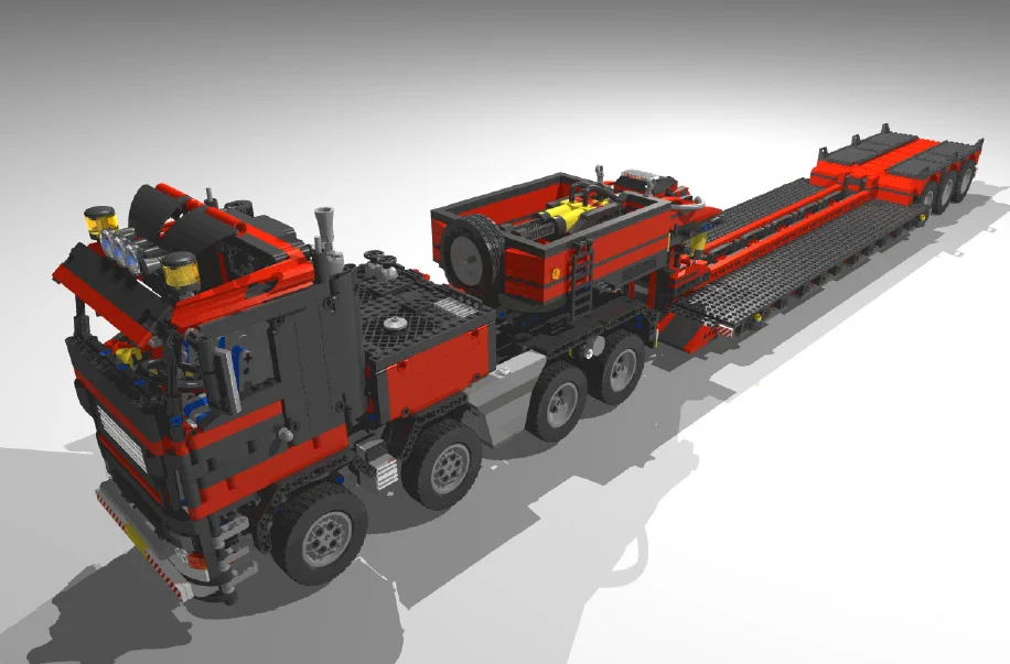 Строительный блок ing Technology MOC грузовик каретка 8x4 со съемным погрузчиком