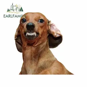 

EARLFAMILY 13cm x 12.3cm For Weiner Dog Motorcycle Car Stickers DIY Decal Motorcycle For JDM SUV RV Sunscreen Decoration