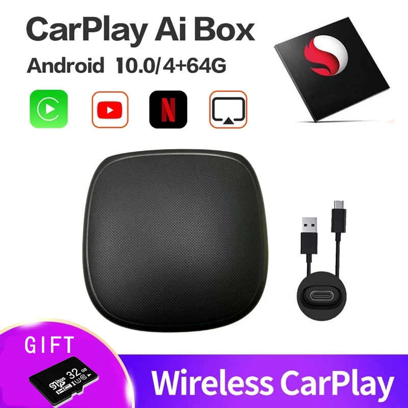 Carplay Ai Box Wireless Carplay Android Box Car Multimedia Player 4+64G