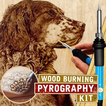 

29pcs/set Wood Burning Kit Pyrography Pen with Adjustable Temperature for Wood Burning Carving Embossing Soldering HYD88
