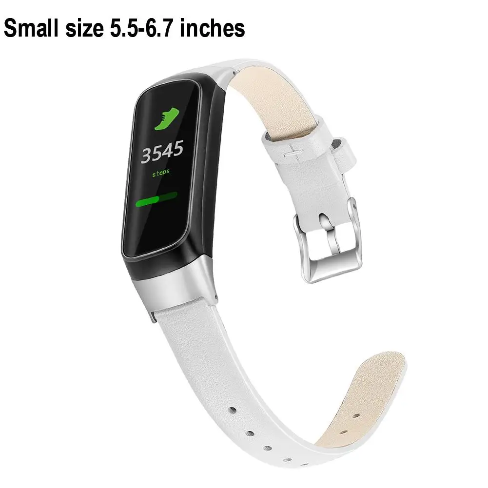 Для samsung Galaxy Fit Sm-r370 Смарт сменный ремешок для наручных часов напульсники ремни Кожаные Ремешки для наручных часов аксессуары - Цвет: White S