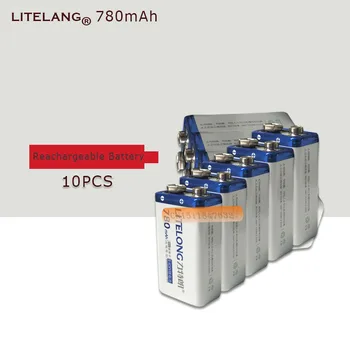 

10PCS 780mAh 9v li-ion lithium Rechargeable 9 Volt Battery for mike Manufacturer's 3 Years Warranty!!!